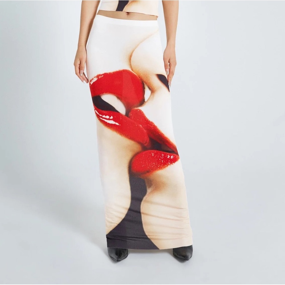 Jaded London x OMighty Kiss Me Quick Raw Hem Maxi Skirt